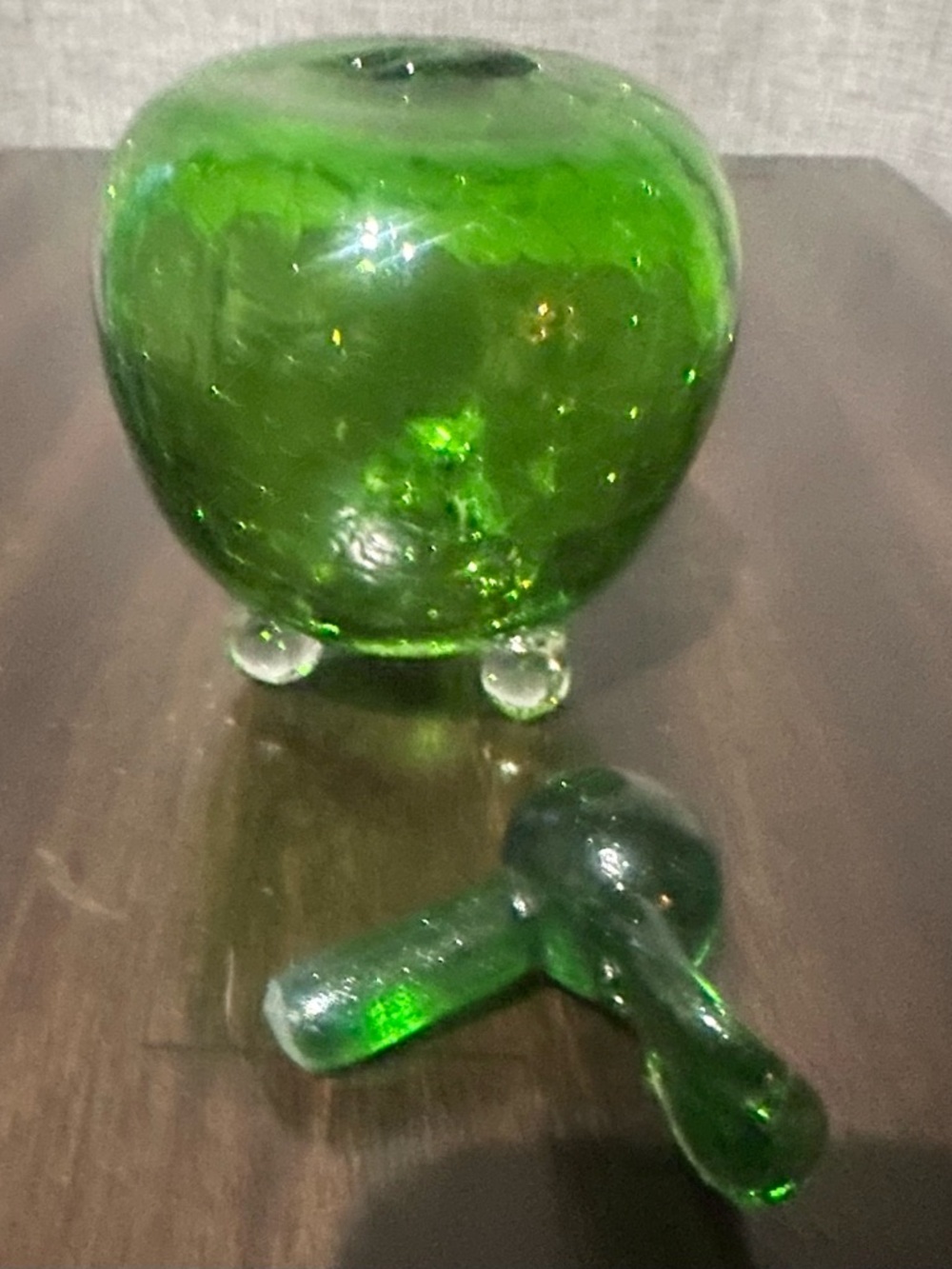Green Hand-Blown Glass Apple Decorative Accent - Picture 3 of 9